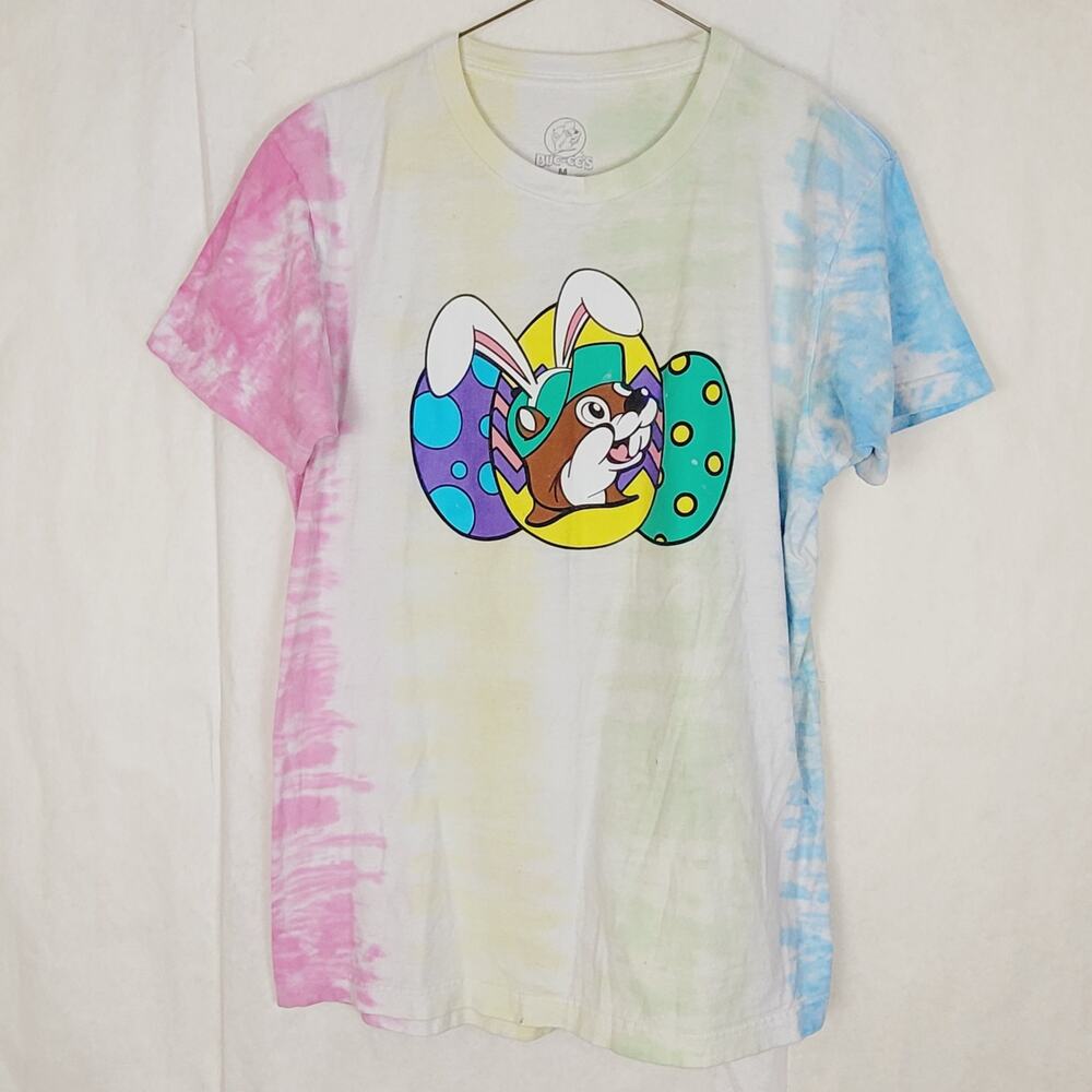 Buc-ee's tie dye Easter tshirt Size Medium Casual Collector Boho Retro Hippie